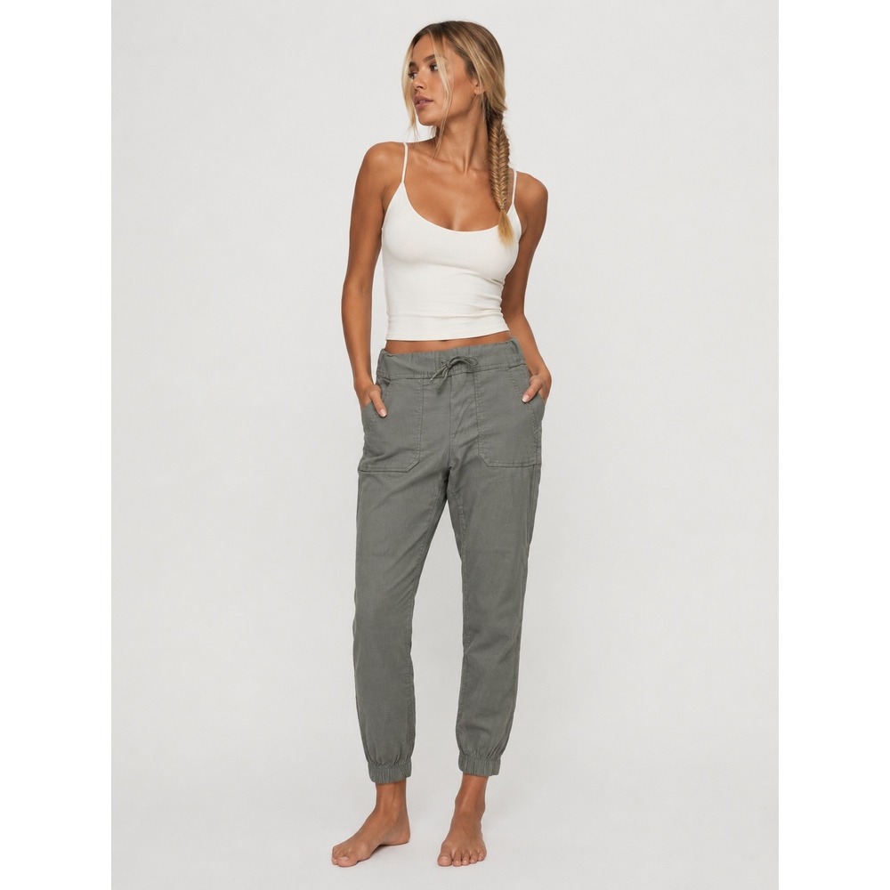 Flog Sage Green Micro Dot Geometric Cotton Jogger Pants 24